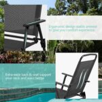 Vongrasig 6 Piece Folding Patio Dining Set,Small Metal Outdoor Garden Patio Table and Chair Set w/Umbrella for Lawn,Deck,Backyard,Black - Image 5