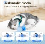 Migipaws Interactive Flapping Bird Cat Toys with Rod, clamp, Elastic String and Catnip, Automatic Chirping Toys for Indoor Cats to Chase, Hanging Feathers for Kitten to Self Play,Rechargeable(Blue) - Image 4