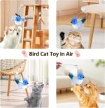 Migipaws Interactive Flapping Bird Cat Toys with Rod, clamp, Elastic String and Catnip, Automatic Chirping Toys for Indoor Cats to Chase, Hanging Feathers for Kitten to Self Play,Rechargeable(Blue) - Image 5
