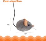 Catstages Squeak Squeak Mouse Cat Toy with Touch-Activated Sound & Catnip, Gray - Image 7