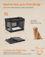 Feandrea Collapsible Dog Crate, Portable Travel Crate, 36-Inch | Oxford Fabric Pet Carrier with 4 Mesh Doors, Handles, Storage Pocket, Water Bottle Holder, UPDC019B01 - Image 7