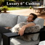 4 Piece Oversized Aluminum Outdoor Furniture Set with Coffee Table | Patio Sofa Sets, Deep Seating and Upgraded 6-inch Cushions for Porch, Balcony, Deck - Image 5