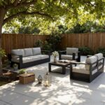 4 Piece Oversized Aluminum Outdoor Furniture Set with Coffee Table | Patio Sofa Sets, Deep Seating and Upgraded 6-inch Cushions for Porch, Balcony, Deck - Image 7