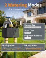 Diivoo Brass WiFi Sprinkler Timer 2 Zone for Garden Hose Remote Control | Smart Water Timer Compatible with Alexa and Google Home,12 Irrigation Plans,Rain Delay & Manual Watering for Garden,Lawn,Yard - Image 3