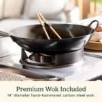 Cuisinart Outdoor Wok Station with Rear Wheels, 14" Steel Pan, 50,000 BTU - Image 4
