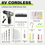 WORKPRO 8V Cordless Drill Set with Battery and Charger, 3/8" Keyless Chuck | Electric Power Drill, 2.0Ah Battery, Variable Speed, Portable for Home Improvement & DIY - Image 3