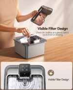 Cat Water Fountain Wireless + 6 Filters: [Visual Filter] & [Heavy-Duty Stainless Steel] FEELNEEDY- Premium, 3.2L/108oz, 4000mAh Battery Operated Pet Fountain with Sensor, for Cats and Dogs - Image 3