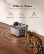 Cat Water Fountain Wireless + 6 Filters: [Visual Filter] & [Heavy-Duty Stainless Steel] FEELNEEDY- Premium, 3.2L/108oz, 4000mAh Battery Operated Pet Fountain with Sensor, for Cats and Dogs - Image 5