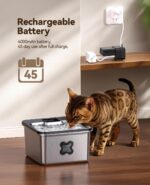 Cat Water Fountain Wireless + 6 Filters: [Visual Filter] & [Heavy-Duty Stainless Steel] FEELNEEDY- Premium, 3.2L/108oz, 4000mAh Battery Operated Pet Fountain with Sensor, for Cats and Dogs - Image 6