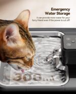 Cat Water Fountain Wireless + 6 Filters: [Visual Filter] & [Heavy-Duty Stainless Steel] FEELNEEDY- Premium, 3.2L/108oz, 4000mAh Battery Operated Pet Fountain with Sensor, for Cats and Dogs - Image 10
