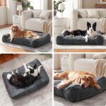JOEJOY XL Orthopedic Dog Bed for Large Dogs, Extra Thick Foam Pet Bed Sofa | Bolster Sides, Large Sized Dog Couch Bed with Removable Washable Cover, Non-Slip Bottom, Grey (42"x30") - Image 7