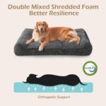 JOEJOY XL Orthopedic Dog Bed for Large Dogs, Extra Thick Foam Pet Bed Sofa | Bolster Sides, Large Sized Dog Couch Bed with Removable Washable Cover, Non-Slip Bottom, Grey (42"x30") - Image 8