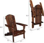 Solid Wood Folding Adirondack Chair Set of 2, Carbonized | 350LBS Capacity, Weather Resistant, Fire Pit Lounge Chairs for Garden, Yard, Patio, Lawn - Image 4