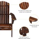 Solid Wood Folding Adirondack Chair Set of 2, Carbonized | 350LBS Capacity, Weather Resistant, Fire Pit Lounge Chairs for Garden, Yard, Patio, Lawn - Image 6