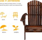 Solid Wood Folding Adirondack Chair Set of 2, Carbonized | 350LBS Capacity, Weather Resistant, Fire Pit Lounge Chairs for Garden, Yard, Patio, Lawn - Image 7