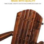 Solid Wood Folding Adirondack Chair Set of 2, Carbonized | 350LBS Capacity, Weather Resistant, Fire Pit Lounge Chairs for Garden, Yard, Patio, Lawn - Image 8