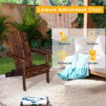 Solid Wood Folding Adirondack Chair Set of 2, Carbonized | 350LBS Capacity, Weather Resistant, Fire Pit Lounge Chairs for Garden, Yard, Patio, Lawn - Image 10