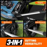 SENIX X6 60V Max 21" 3-in-1 Self-Propelled Mower w/ 8Ah Battery & Charger, Smart Display, 7-Level Adj. (Mower & Battery Shipped Separately) | 3 in 1 and 7-Height Adjustment, 60mins Runtime for Garden, Small Yard - Image 6