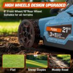 SENIX X6 60V Max 21" 3-in-1 Self-Propelled Mower w/ 8Ah Battery & Charger, Smart Display, 7-Level Adj. (Mower & Battery Shipped Separately) | 3 in 1 and 7-Height Adjustment, 60mins Runtime for Garden, Small Yard - Image 8