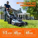 SENIX X6 60V Max 21" 3-in-1 Self-Propelled Mower w/ 8Ah Battery & Charger, Smart Display, 7-Level Adj. (Mower & Battery Shipped Separately) | 3 in 1 and 7-Height Adjustment, 60mins Runtime for Garden, Small Yard - Image 9
