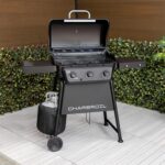 Charbroil Classic 3-Burner Propane Gas Grill, 30,000 BTU, 360 Sq. In. Cooking Area, Porcelain-Coated Grates, Compact Outdoor BBQ Grill with Side Shelves - Image 4