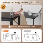 Huuger 63 Inch L Shaped Desk with Power Outlets & 0.95 Inch Thicker Desktop | Reversible Computer Desk, Larger Office Corner Gaming Desk, Metal Frame, for Home Office, Study, Black - Image 8