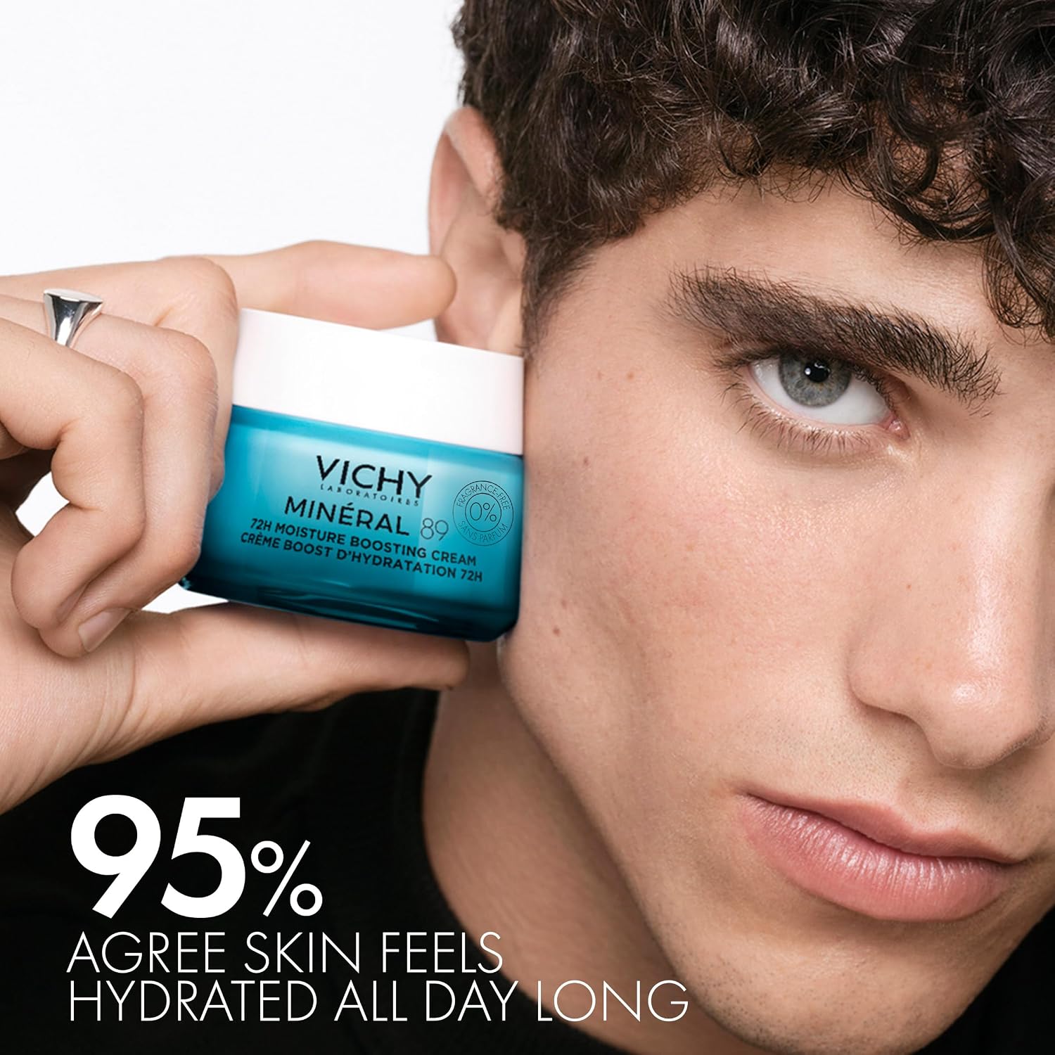 Vichy Mineral 89 Fragrance Free Cream, Moisture Boosting Cream with Hyaluronic Acid, Daily Face Moisturizer, Available in 4 Formulas For All Skin Types, Dry & Sensitive Skin & Mattifying for Oily Skin - Image 4