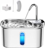 Cat Water Fountain Stainless Steel for Cats Indoor 2.5L 85oz by BPA-Free SUS304, Effective 6-Layer Filter Cat Fountain for Drinking 20dB Ultra Quiet & Soft Flow Metal Pet Water Fountain - Image 2