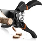 DECERK® 8.5" Professional Pruning Shears - Cuts 4X Easier with Ultra Sharp Japanese Steel Titanium Blade, Arthritis Friendly Garden Scissors & Plant Clippers, Effortlessly Prunes 3/4" Branches - Image 2