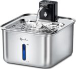 DownyPaws Cat Water Fountain Stainless Steel Wireless Automatic, Metal | Cordless Battery Operated Pet Water Fountain, 101 Oz/3L Water Fountain for Cats Drinking with Motion Sensor - Image 2