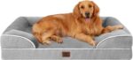 EHEYCIGA Orthopedic Dog Beds Large Sized Dog, Waterproof Memory Foam Pet Bed with Sides, Non-Slip Bottom Large Pet Bed with Washable Removable Cover, Grey - Image 2