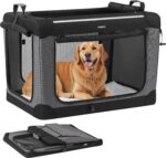 Feandrea Collapsible Dog Crate, Portable Travel Crate, 36-Inch | Oxford Fabric Pet Carrier with 4 Mesh Doors, Handles, Storage Pocket, Water Bottle Holder, UPDC019B01 - Image 2