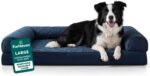 FurHaven Classic Sofa Orthopedic Dog Bed for Large Dogs with Egg Crate with a Solid Orthopedic Foam Base for Joint Support, Removable Washable Cover, Large, Quilted Sofa, Navy (Blue) - Image 2