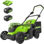 Greenworks 48V 17 in Push Lawn Mower, (2) 4.0 Ah Batteries, Charger - Image 2
