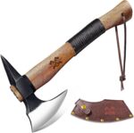 Grumpy Bear 15" Camping Hatchet, Survival Axe with Sheath, High Carbon Steel and Wood Handle, Anti-Slip Grip – Ideal for Bushcraft, Wood Splitting & Outdoor Adventures - Image 2