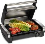 Hamilton Beach Electric Indoor Searing Grill with Adjustable Temperature Control to 450F, 118 sq. in. Surface Serves 6, PFAS-Free Removable Nonstick Grate, Stainless Steel (25360) - Image 2