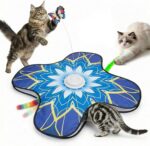 Interactive Cat Toy for Indoor Cats, Touch Activated Automatic Electronic Cat Toy with Sound On/Off, Dual Wands, Non-Slip Suction Cups, Rechargeable Hide and Seek Cat Play Mat for Bored Adult Kittens - Image 2