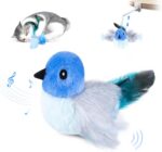 Migipaws Interactive Flapping Bird Cat Toys with Rod, clamp, Elastic String and Catnip, Automatic Chirping Toys for Indoor Cats to Chase, Hanging Feathers for Kitten to Self Play,Rechargeable(Blue) - Image 2