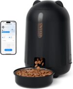 PAPIFEED Automatic Cat Feeder with App, 2.4G WiFi Cat Food Dispenser, 3L Timed Cat Feeders for Dry Food, Slow Feeding Mode, Dual Power Supply Smart Pet Feeder for Cat, Black - Image 2
