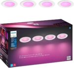 Philips Hue Smart Retrofit Recessed 5/6 Inch LED Downlight 4 Pack, White and Color Ambiance Color-Changing Light, 1100LM, Control with Hue App, Works with Alexa, Google Assistant and Apple HomeKit - Image 2