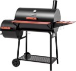 Royal Gourmet CC1830W 30-Inch Charcoal Grill with Offset Smoker and Wood-Painted Side Table, Outdoor Smoker Grill with 811 Sq. In. Cooking Area for Outdoor Barbecue Event, Black - Image 2