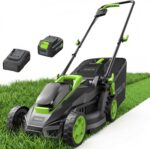 STEELITE Cordless Lawn Mower, 20V Battery Powered Lawn Mower 13 Inch, Brushless Electric Lawn Mower with 4.0Ah Battery and Charger, Walk Behind Mower for Small Yards - Image 2