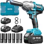 Seesii Impact Wrench 665 FT-LBS(900N.m) 3300IPM 1/2 Impact Gun High Torque Electric Impact Driver Cordless Impact Wrench with 21V 2x4.0Ah Battery 6 Sockets&Case for Home Car Tire Lug Nut Removal Tool - Image 2