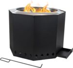 Sunnydaze Wood-Burning Smokeless Fire Pit with Log Poker - Stainless Steel Smokeless Fire Pit for The Backyard - Black - 21.5-Inch, KF-154 - Image 2