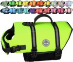 VIVAGLORY Dog Life Vest Rip Stop Dog Swim Vest, M, Bright Yellow | High Visibility Ripstop for Puppy Cat Doggy, Life Jacket with Handle & Leash Ring for Boating & Swimming - Image 2