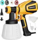 VONFORN Paint Sprayer, 700W Spray Paint Gun with 4 Nozzles & 3 Patterns | with Cleaning & Blowing Joints, Easy to Clean, for Furniture, Cabinets, Fence, Walls, Door, Garden Chairs etc. Yellow - Image 2