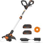 WORX Cordless String Trimmer & Lawn Edger, 12" Electric Weed Wacker with Command Feed, 20V Weed Eater with 5.5 LBS, 2 Batteries & Charger Included, WG163 - Image 2