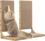 Zakkart 2-Pack Cat Scratching Board, 25.6'' Tall Cardboard L Shape Vertical Cat Scratchers for Indoor Cats, Cat Scratching Post for Wall and Couch, Large - Image 2