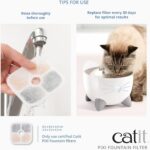 Catit PIXI Cat Drinking Fountain Original Filter, 6-Pack, White | Official Replacement Triple Action Water Filter - Image 5