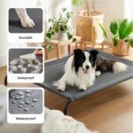 Bedsure Outdoor Elevated Cooling Dog Bed Large Sized Dog, 49in Grey | Portable Raised Camping Pet Cot Hammock,Breathable Teslin Mesh,Weather Resistant,For Large Pets Up to 85 lbs,Easy to Assemble - Image 5